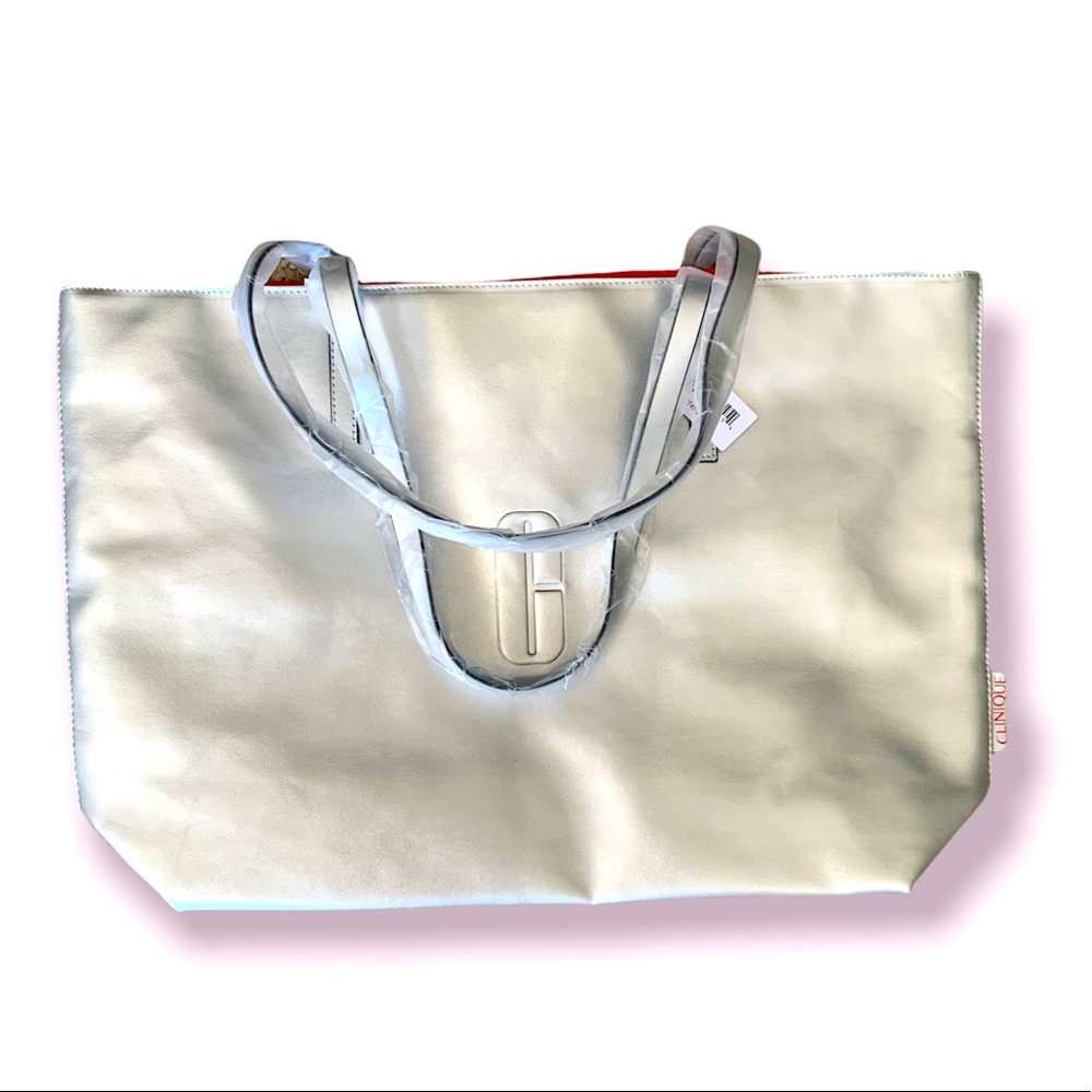 Silver Clinique Tote NWT